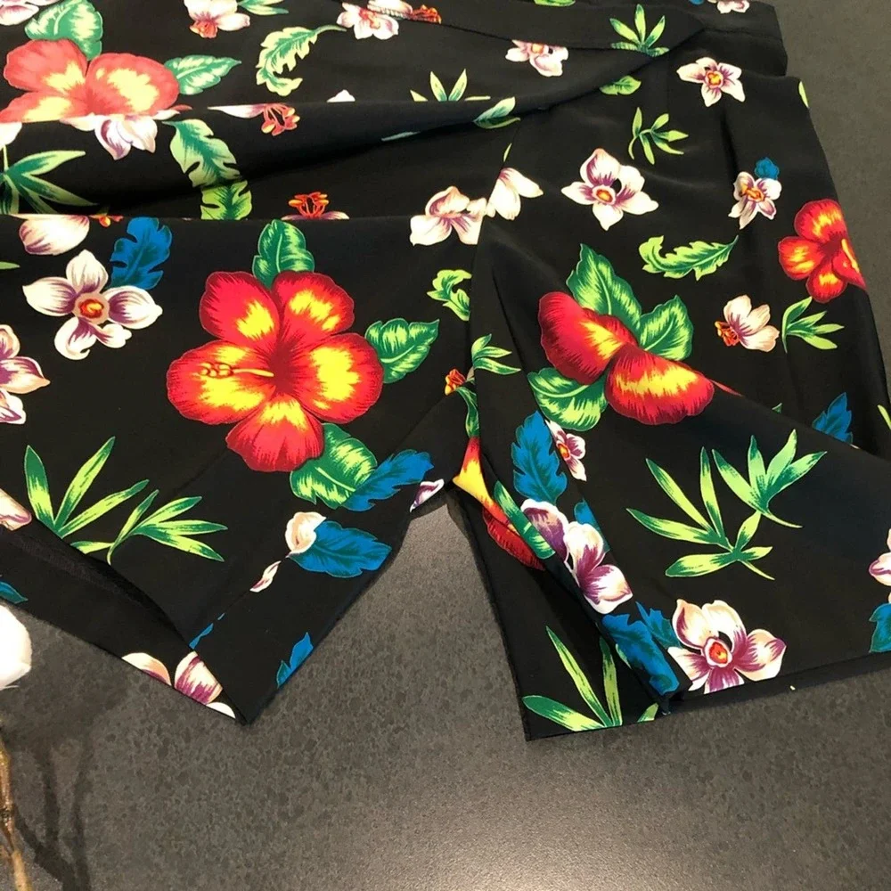 Vintage Casual Hawaiian Button Shirt Skorts Culotte Two Piece Outfit Set USA - Picture 9 of 16